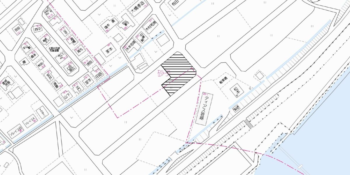 赤穂市砂子地図（斜線）